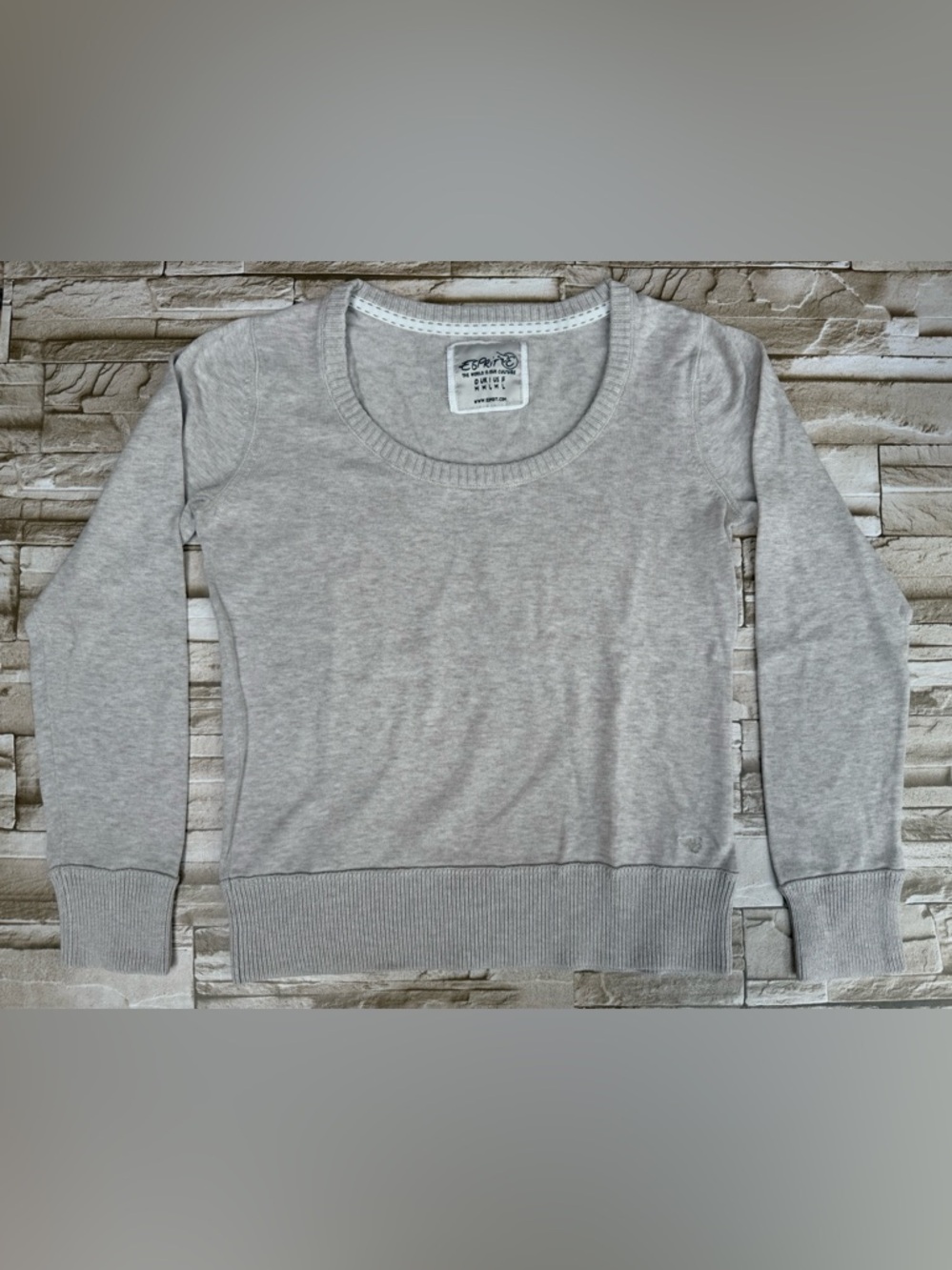 ESPRIT Vintage Women’s Heather Oat Scoop Neck Pullover Sweater